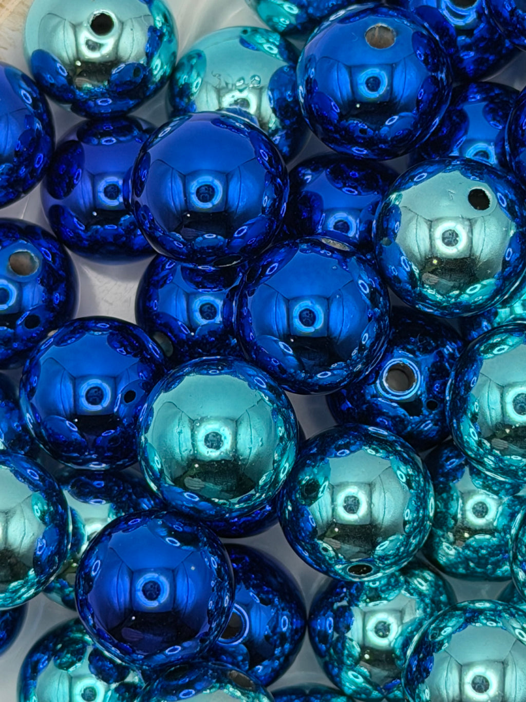 Metallic Blues 16mm Beads