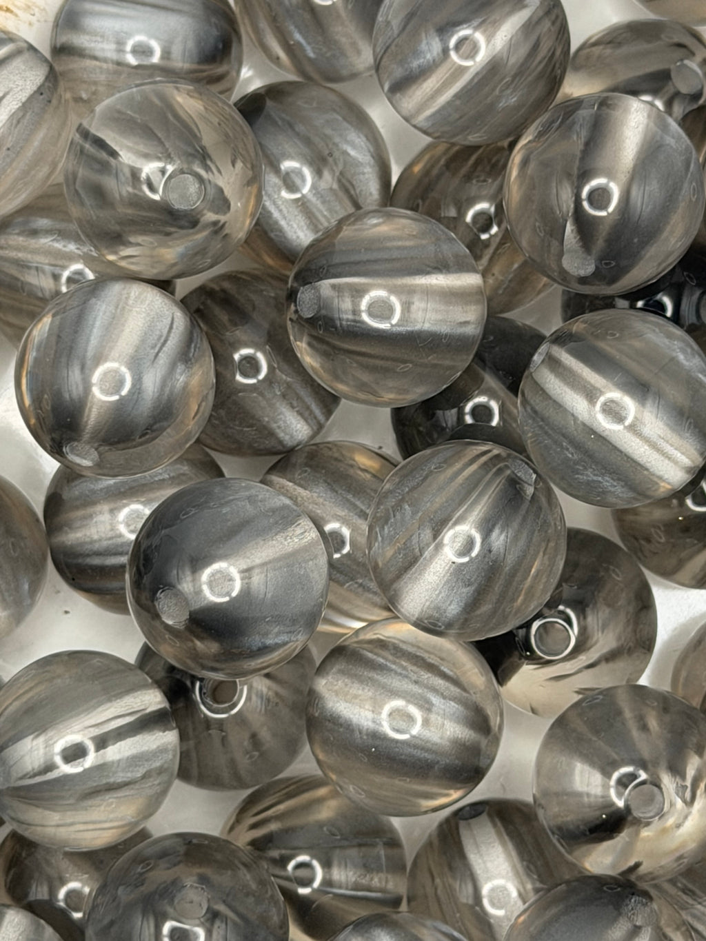 Silver Stripe 16mm Beads