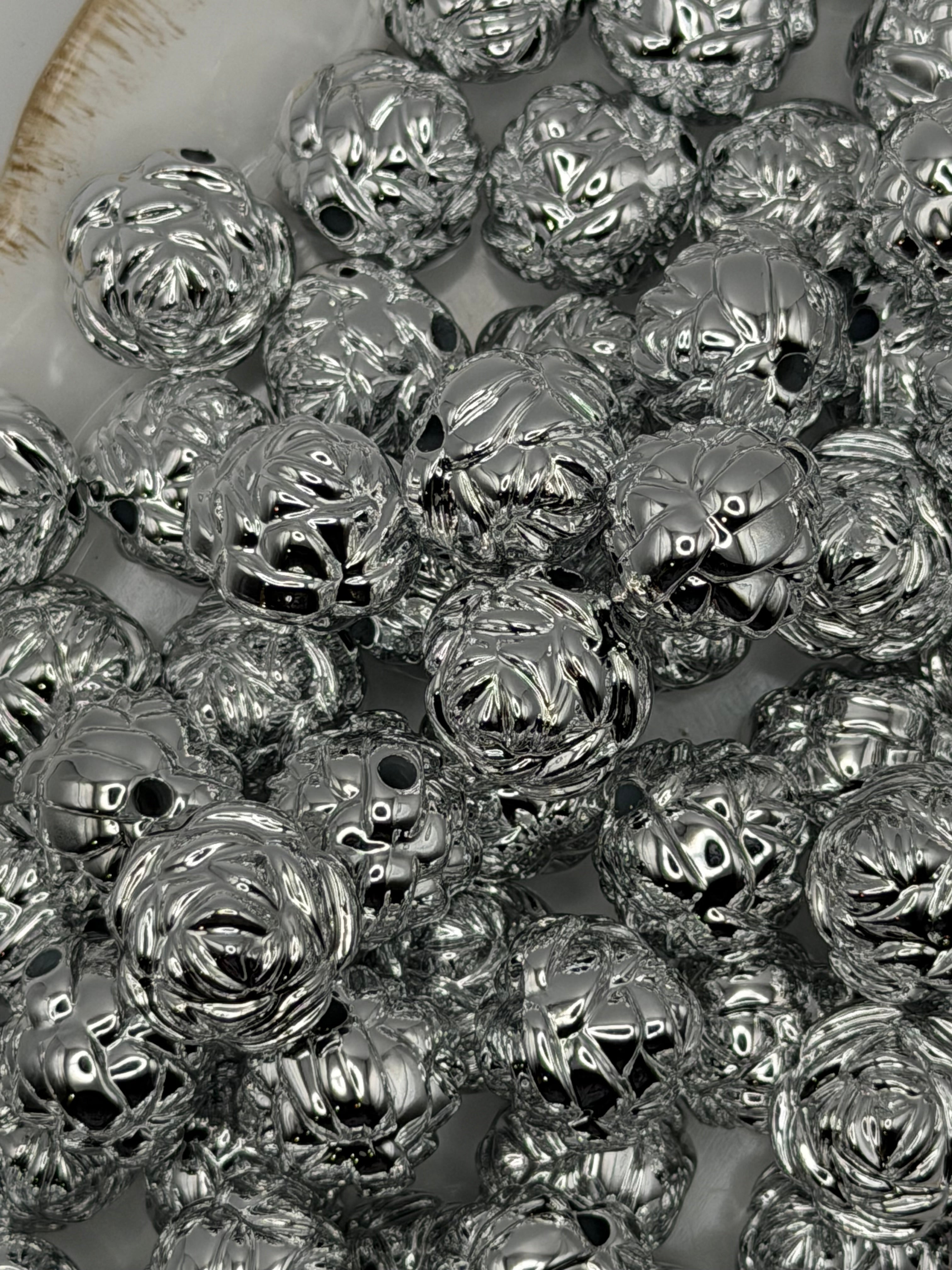 Silver Metallic Floral Spacer