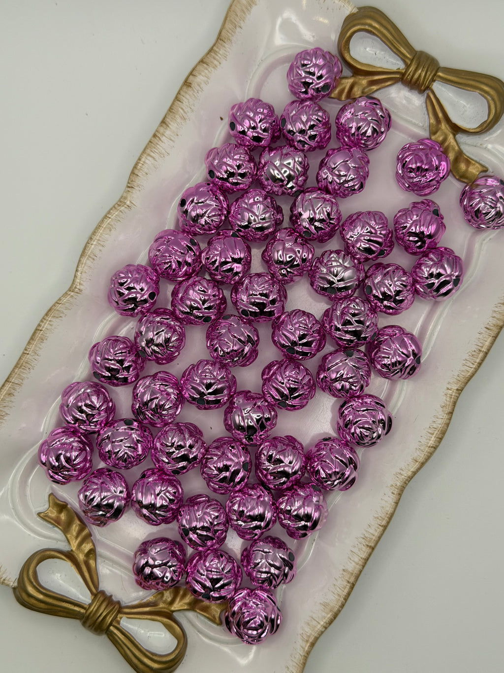 Pink Metallic Flower Spacer