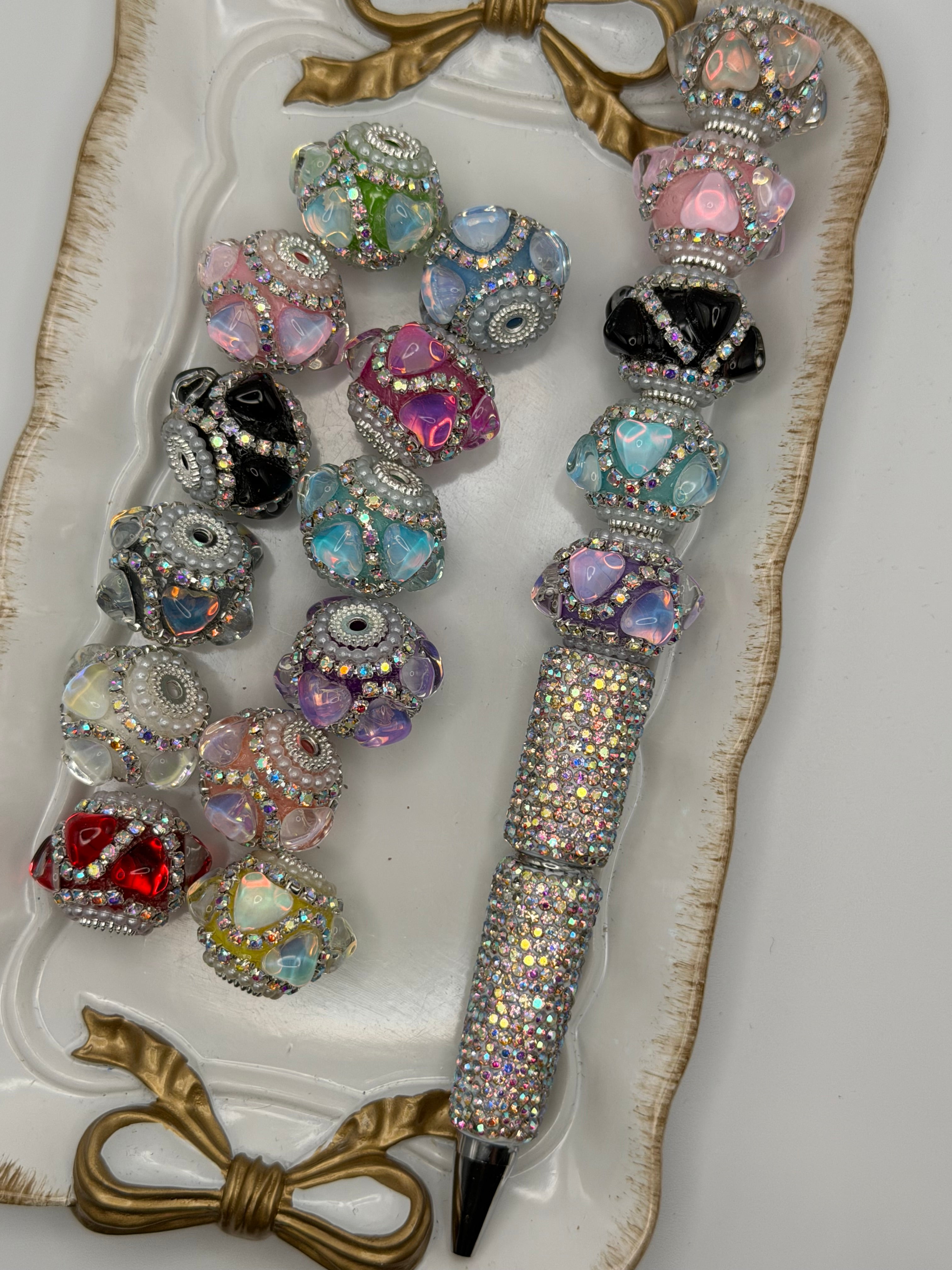 Bubble Heart Fancy Beads