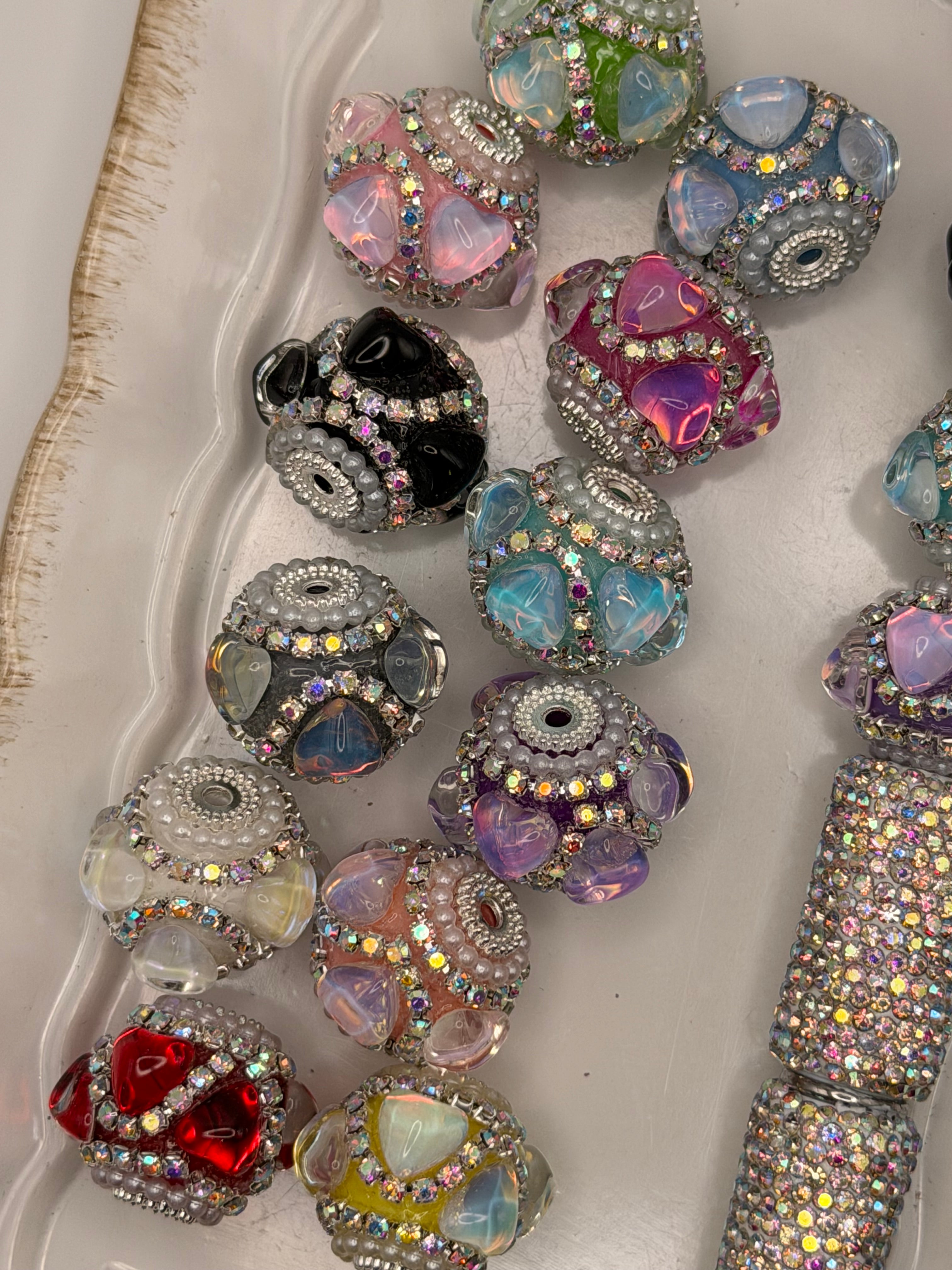 Bubble Heart Fancy Beads