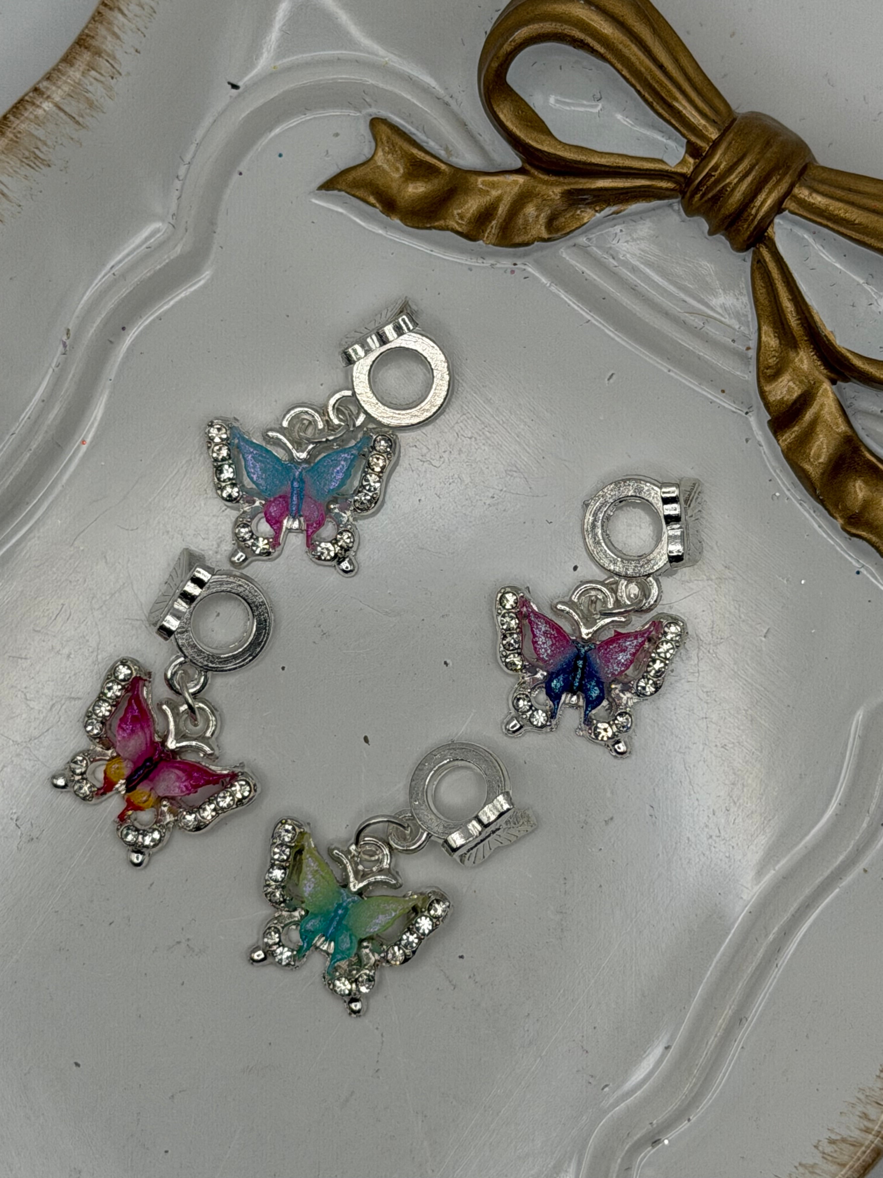 Colorful Butterfly Pendant with Bail