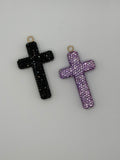 Cross Clay Rhinestone Pendant