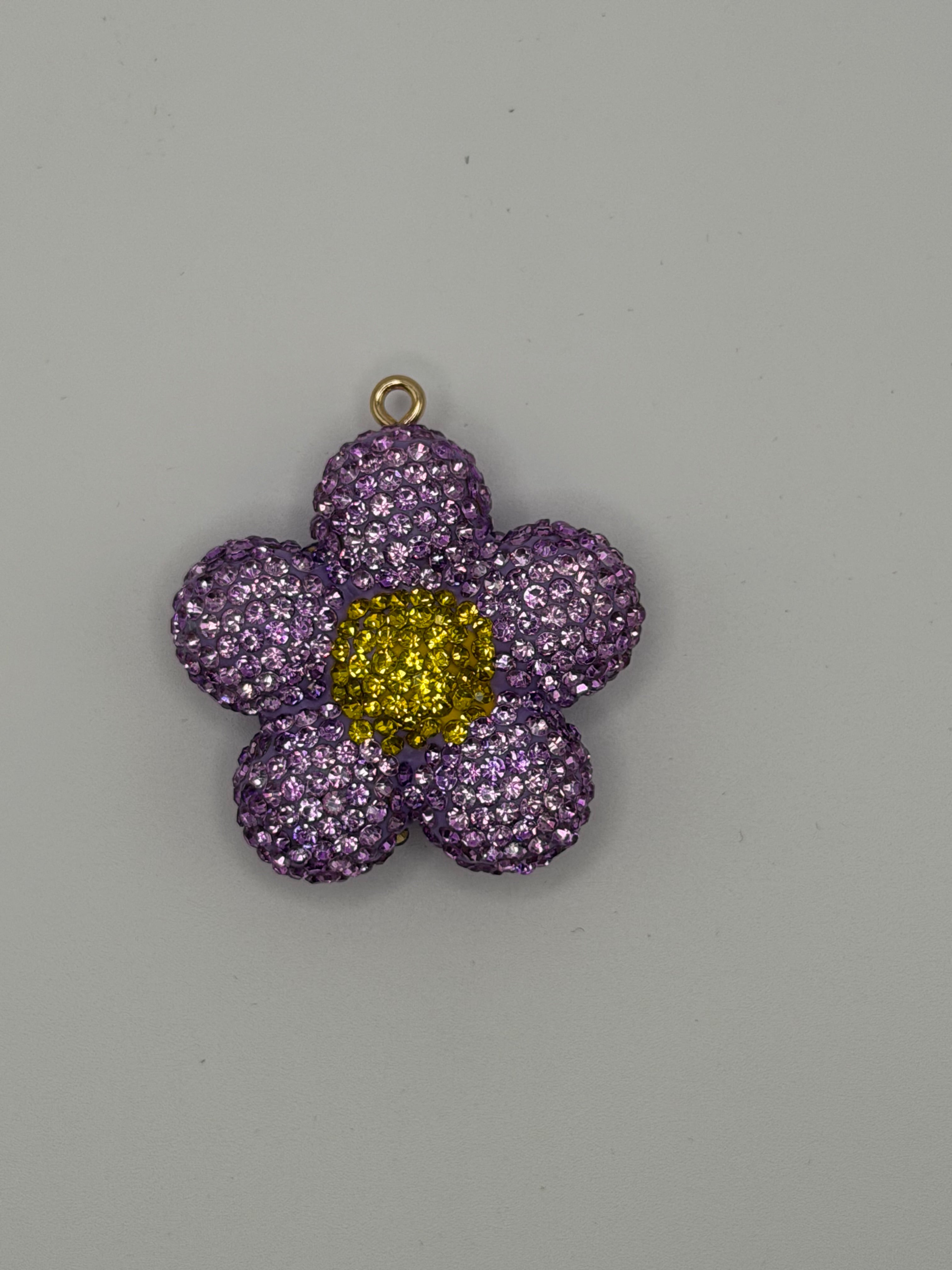 Flower Clay Rhinestone Pendant