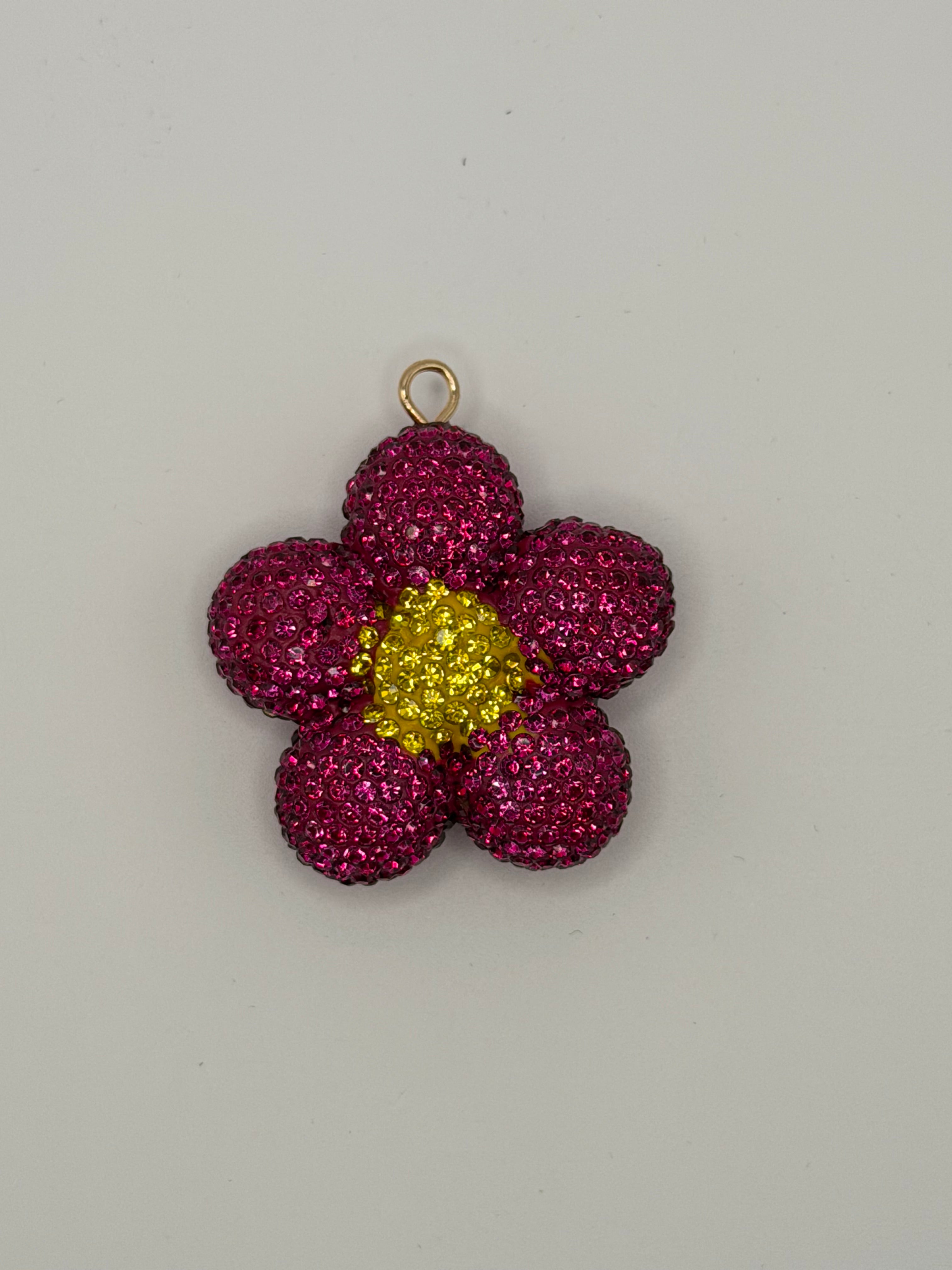 Flower Clay Rhinestone Pendant