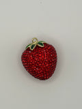 Strawberry Clay Rhinestone Pendant